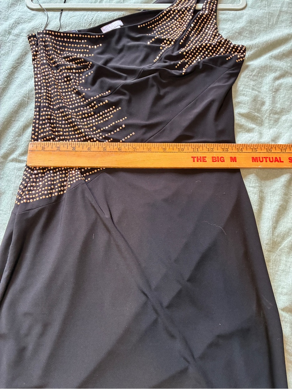 NWT Cache Size 6 One Shoulder Black and Gold Dress - Picture 10 of 12